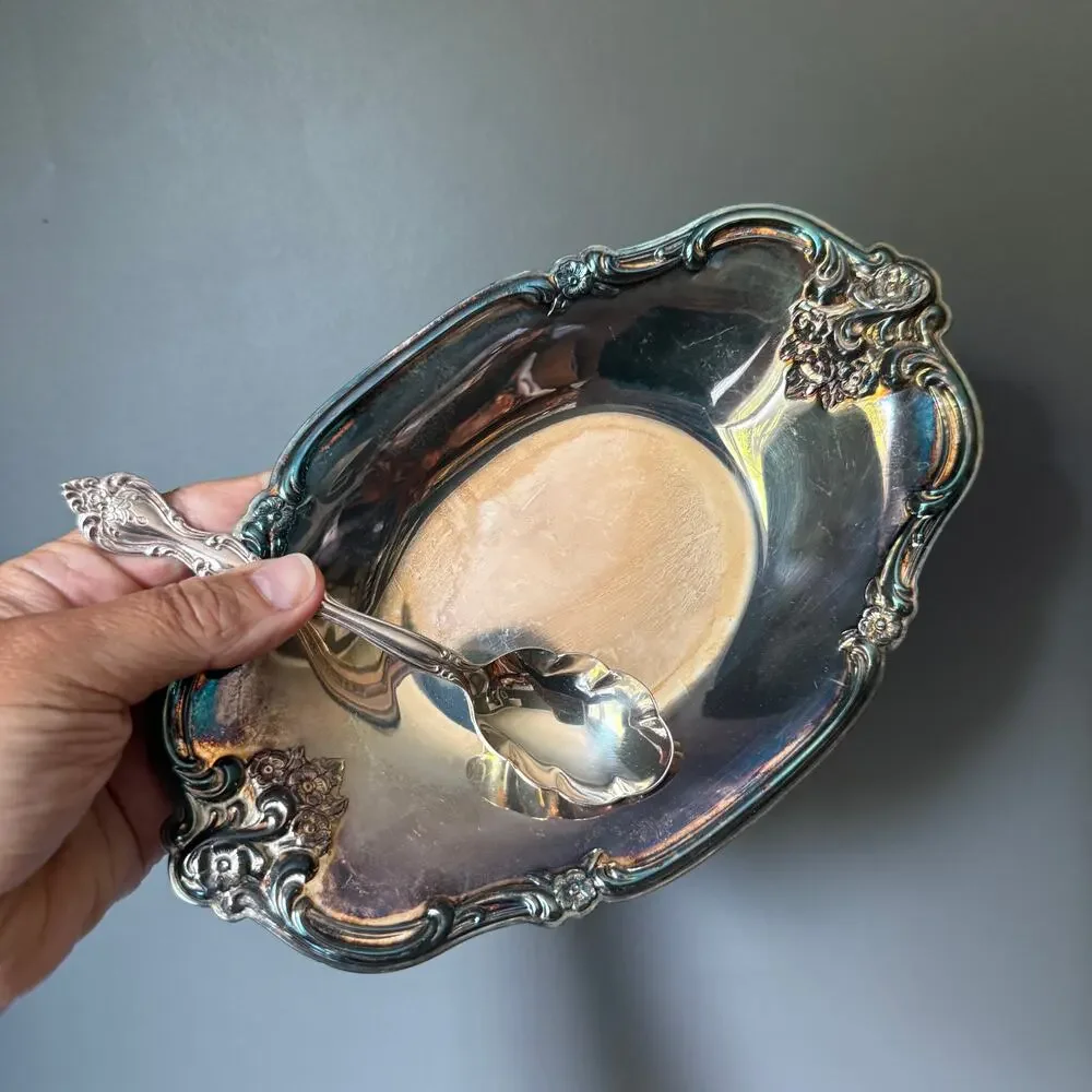 International Silverplate Party Set Orleans Tray Spoon in Original Box